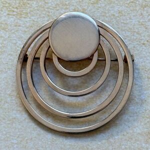 VINTAGE BARCLAY Brooch Circles Geometric Matte Gold